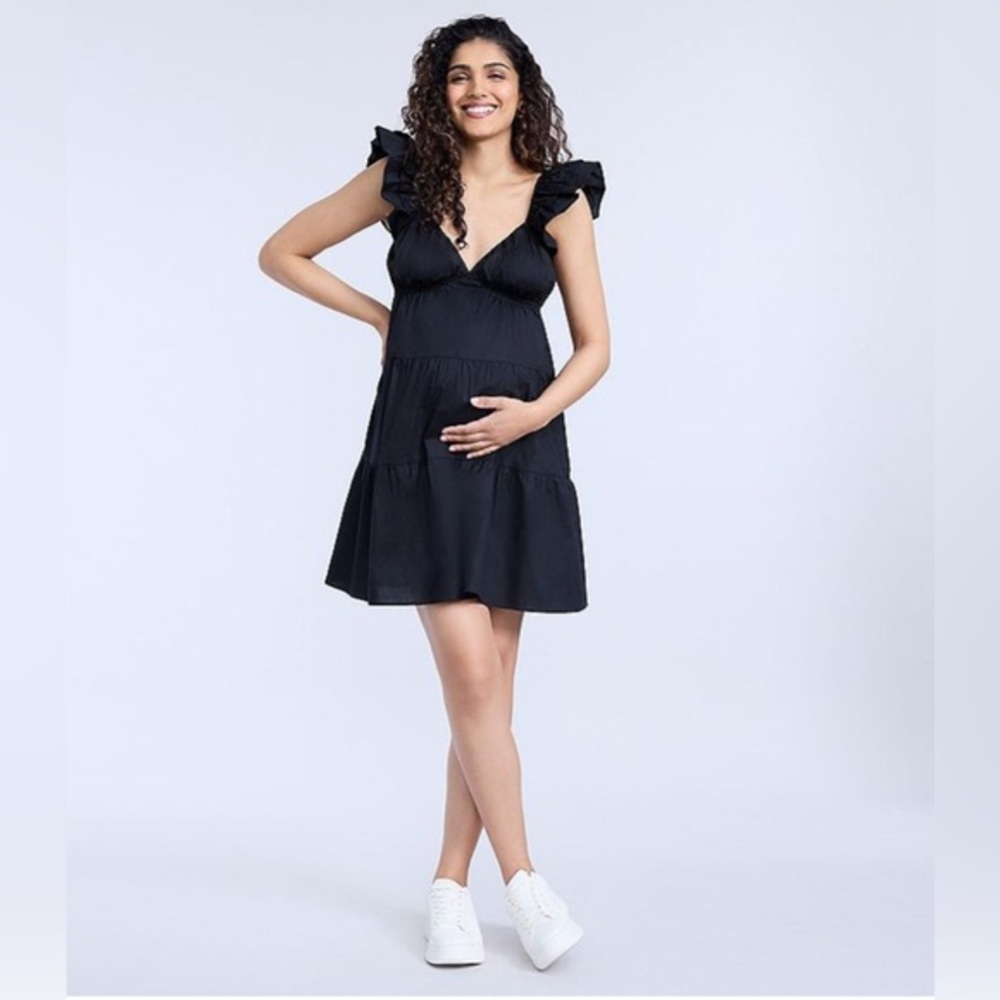 NEW…Motherhood Maternity Flutter Sleeve Tiered Dress